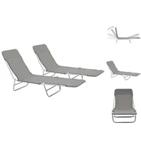 VidaXL Klappliege 182 x 56 x 24,5 cm grau