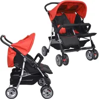 VidaXL Zwillingsbuggy rot und schwarz