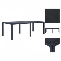 VidaXL Gartentisch Anthrazit 220x90x72 cm Kunststoff Rattan-Optik
