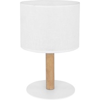 Licht-Erlebnisse Tischlampe Weiß Holz SEYA Wohnzimmer Bett Lampe