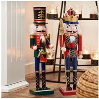 Cepewa Nussknacker aus Holz Set König+Trommler r/g r/b 38