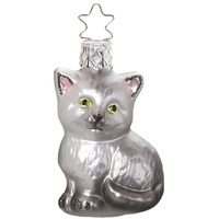 Inges Glas INGE-GLAS® Christbaumschmuck Glas 6.5cm Katze mundgeblasen handbemalt