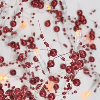 Hi 20er LED-Perlenlichterkette warmweiß-rot 1m Batteriebetrieben 54161-r