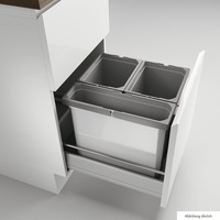 Naber Cox® Box 2T 450-3. Abfallsammler, mit Biodeckel, hellgrau.