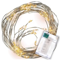 Nipach Lichterregen 64 LED warm weiß 8 silberne Drähte