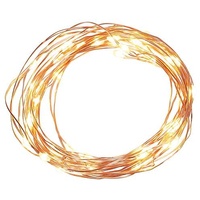 EGB Micro LED-Lichterkette 20 fl. warmweiß, Timer kupferfarbener Draht,