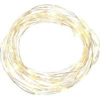 EGB Micro LED-Lichterkette 40 fl. warmweiß, Timer silberfarbener Draht,