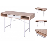 VidaXL Schreibtisch mit 1 Schublade Eiche und Weiß