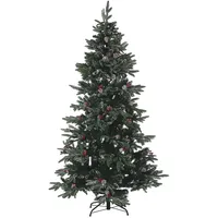 Beliani Künstlicher Weihnachtsbaum mit Zapfen Schnee bestreut 180 cm