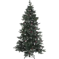 Beliani Künstlicher Weihnachtsbaum mit Zapfen Schnee bestreut 210 cm