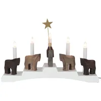 Best Season Star Fensterleuchter Staffans Fålar, 5-flammig, Holz, weiß