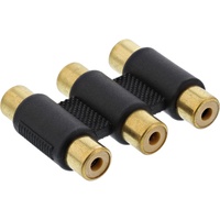 InLine Audio/Video Adapter 3x Cinch-Buchse - 3x Cinch-Buchse vergoldet