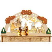 SIKORA LB58 Kleiner Mini LED Holz Schwibbogen WINTERDORF L