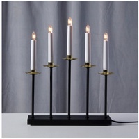Star Trading Led Kerzenhalter ,greta', 5-flammig Farbe: schwarz/messing Teller,