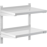 Royal Catering Wandbord Doppel Wandregal Edelstahl Regal 2 Ablagen