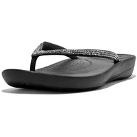 FitFlop Damen Sparkle Classic Iqushion Ergonomische Sandalen, Schwarz (Black),