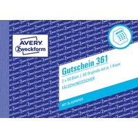 Avery Zweckform Formularbuch Gutschein (A6 quer, mit 1 Blaupapier,