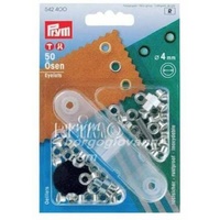Prym 542400 Ösen Messing 4,0 mm silberfarbig