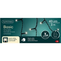 Lumineo Lichterkette Basic 40 Lichter warmweiß mit Timer,