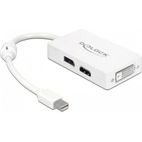 DeLock Mini DisplayPort/DisplayPort, HDMI & DVI Adapterkabel weiß (61768)