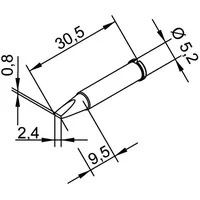 Ersa 102 CD LF 24 Lötspitze Meißelform, gerade Spitzen-Größe