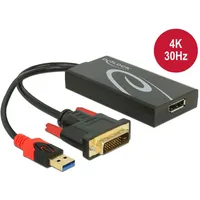 DeLock DVI auf DisplayPort Adapter schwarz (62596)