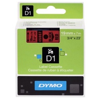 Dymo NWL D1 Schriftband 19mm/7m schwarz auf rot 45807