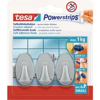 Tesa Selbstklebehaken Chrom matt Oval 3 St.
