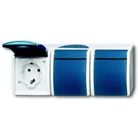 Busch-Jaeger Schuko-Steckdose 3-fach Blau/Grün