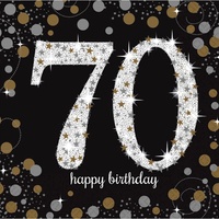 Amscan 511964 - Servietten 70. Geburtstag, 16 Stück, 33