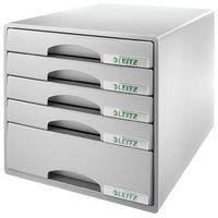 Leitz Schubladenbox Plus grau 5211-00-85, DIN A4 mit 5