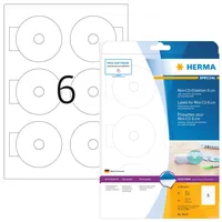 Herma CD/DVD-Etiketten 8619 Weiß Ø 78 mm 10 Blatt