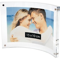 Wedo 601516 Acryl Fotorahmen (Cristallic, mit Magnetverschluss, Querformat gebogen)