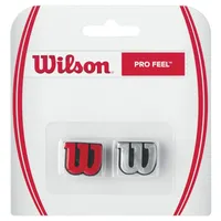 Wilson Logo-Vibrationsdämpfer für Tennisschläger, Pro Feel, 2er Pack, rot/Silber,