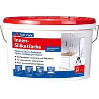 Baufan Innen-Silikatfarbe 5 l Weiß Innen-Wandfarbe waschbeständige Innenfarbe