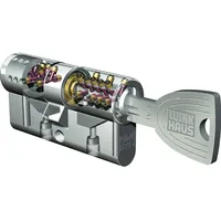 Winkhaus Einbaudoppelzylinder key Tec X-tra Lagerprogramm, 40/50, Messing vernickelt