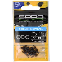Spro Matt Schwarz Rolling Wirbel - Angelwirbel, Fasswirbel, Wirbel