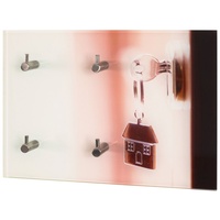 Haku-Möbel HAKU Möbel Schlüsselboard edelstahloptik, Motiv, Metall, Sicherheitsglas -