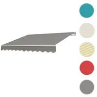 Mendler Alu-Markise T791, Gelenkarmmarkise Sonnenschutz 4,5x3m, ~ Polyester, grau-braun