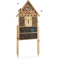 Relaxdays Insektenhotel XL stehend, Nisthilfe für Bienen, Florfliegen, Marienkäfer,