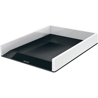 Leitz Briefkorb A4, Zweifarbiges Design, Weiß/Schwarz, Duo Colour, WOW,