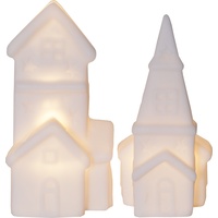 StarTrading Star 990-08, LED-Häuser "Polly", 2er Set, weiss, Plastik,