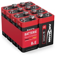 Ansmann Rauchmelder Alkaline Batterie 9V E-Block, 8 Stück, Longlife