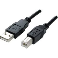 Manhattan USB 2.0 USB-A Stecker, USB-B Stecker Schwarz vergoldete