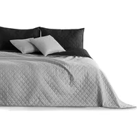 DecoKing Tagesdecke Bettüberwurf 240x260 cm Schwarz Grau Steppdecke Überwurf