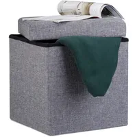 Relaxdays Hocker mit Stauraum 10019047_709 grau, 1 St.
