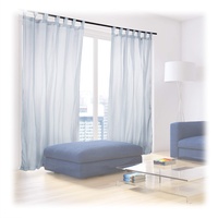Relaxdays Vorhänge mit Schlaufen, 2er-Set, Voile, halbtransparente Gardinen, einfarbig,