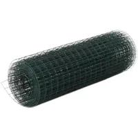 VidaXL Drahtzaun Stahl mit PVC-Beschichtung 25x0,5 m Grün