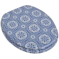 VidaXL Toilettensitz MDF Porzellan-Design Blau
