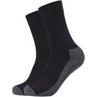 CAMANO Unisex Classic Sport Socken 2er Pack Schwarz 47-49